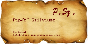 Pipó Szilviusz névjegykártya